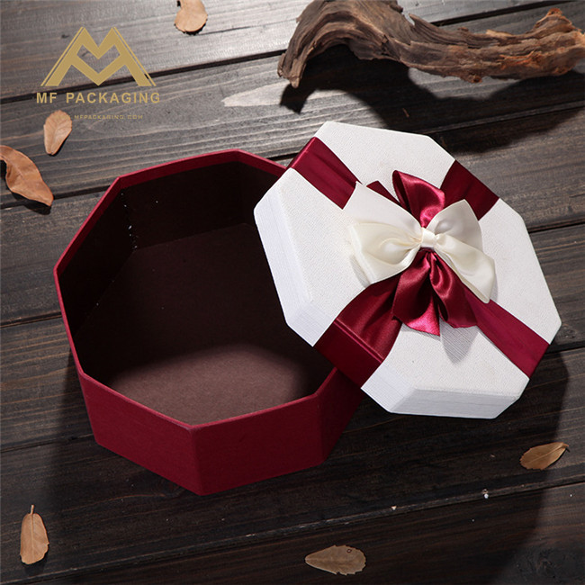paper key words: octagle flower gift box ribbon decoration oem&