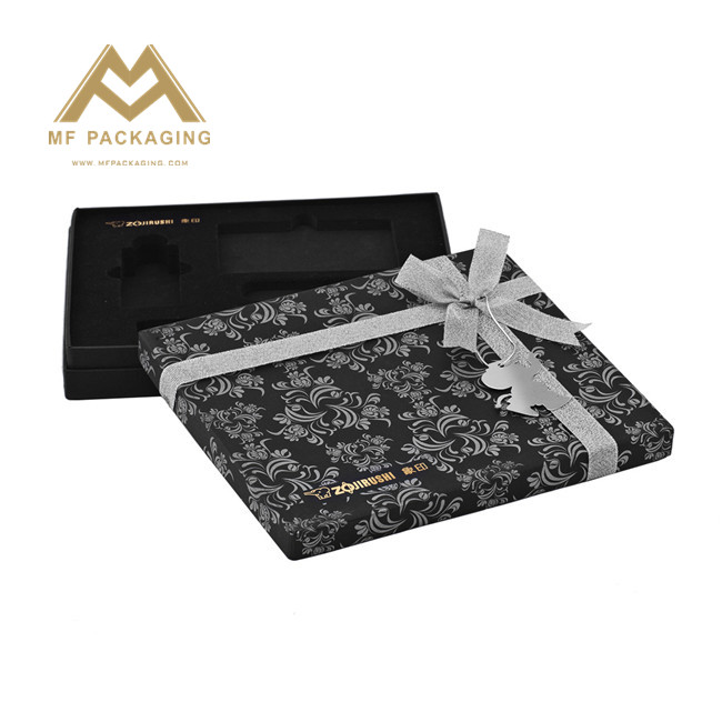 fancy art paper cardboard gift box factory with ribbon as