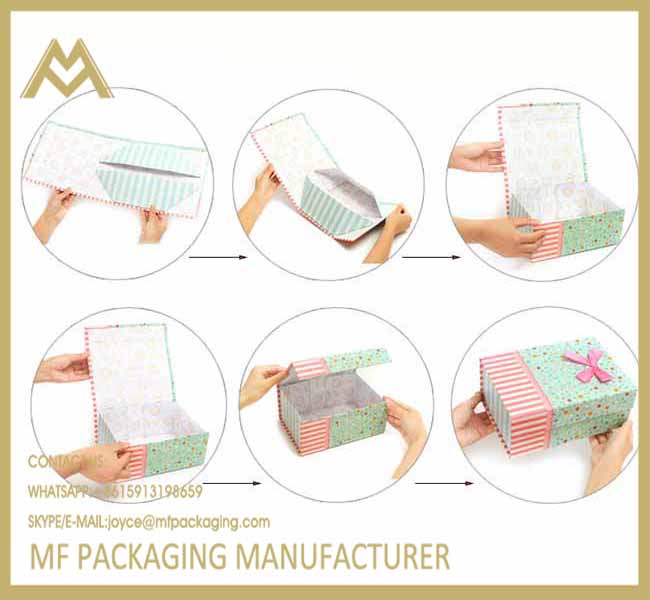 collapsible online shop decorative cardboard folding gift boxes