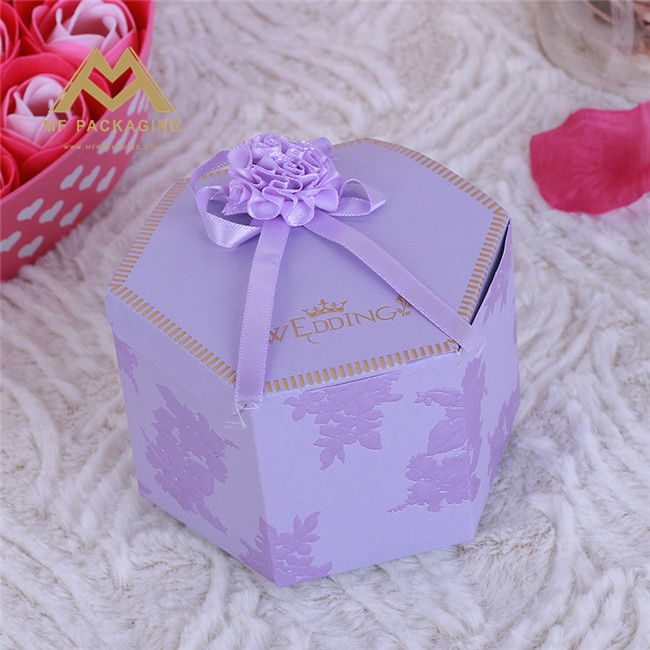 small round polygon cardboard clear box gift wedding candy