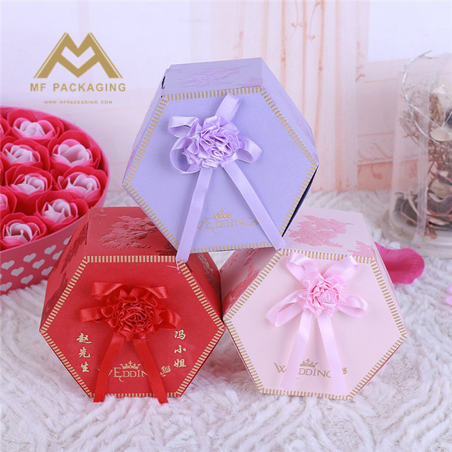 small round polygon cardboard clear box gift wedding candy
