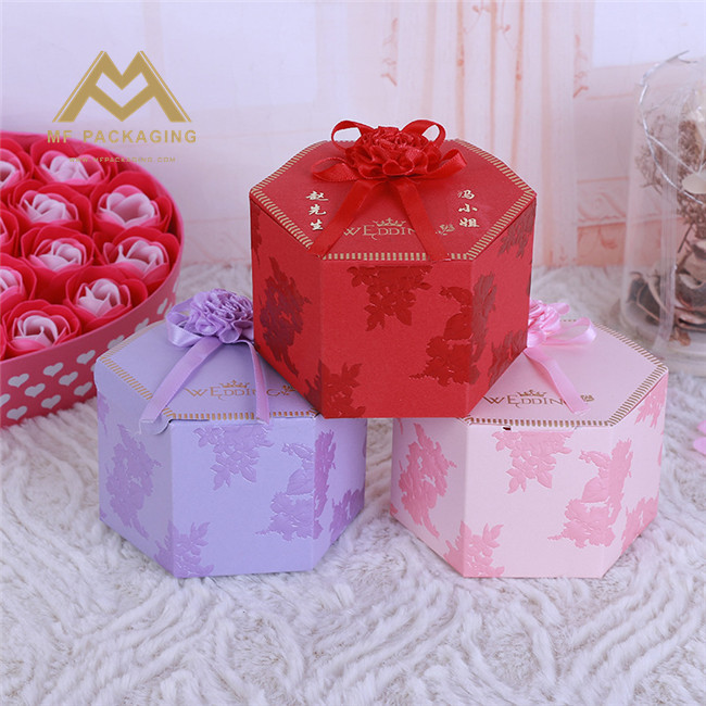 small round polygon cardboard clear box gift wedding candy